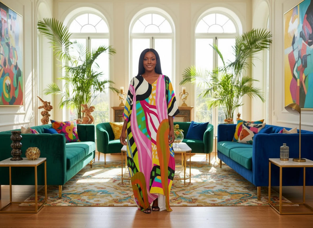 Lenani Design – Elevated MuMu Faux Silk Kaftan