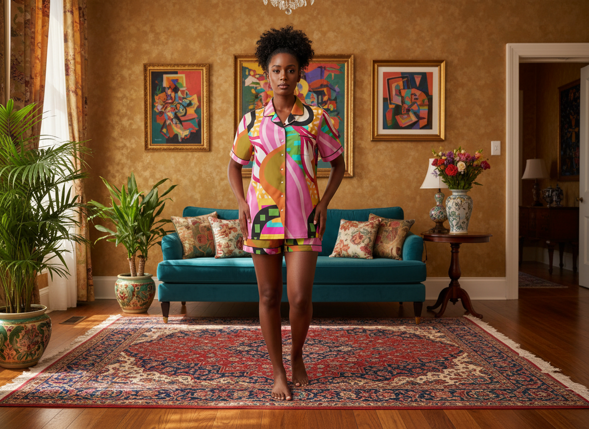 Lenani Design- Women’s Silky Shorts Pajama Set