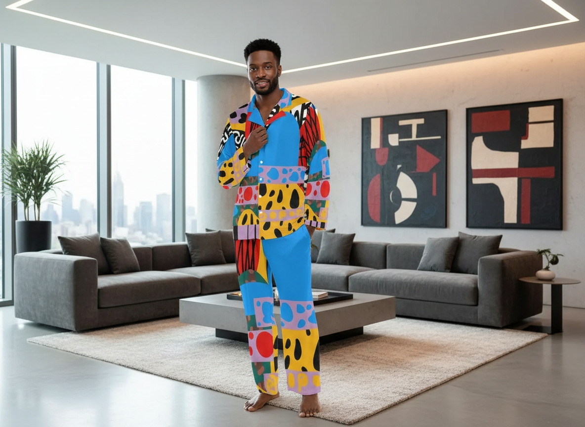 Makena Design – Men’s Long Sleeve Pajama 2-Piece Set