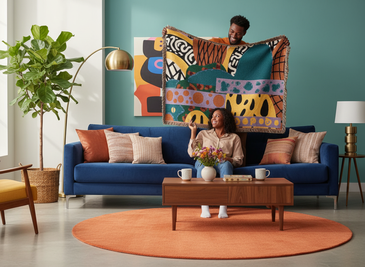 Abeille Creations - Makena Design Woven Blanket