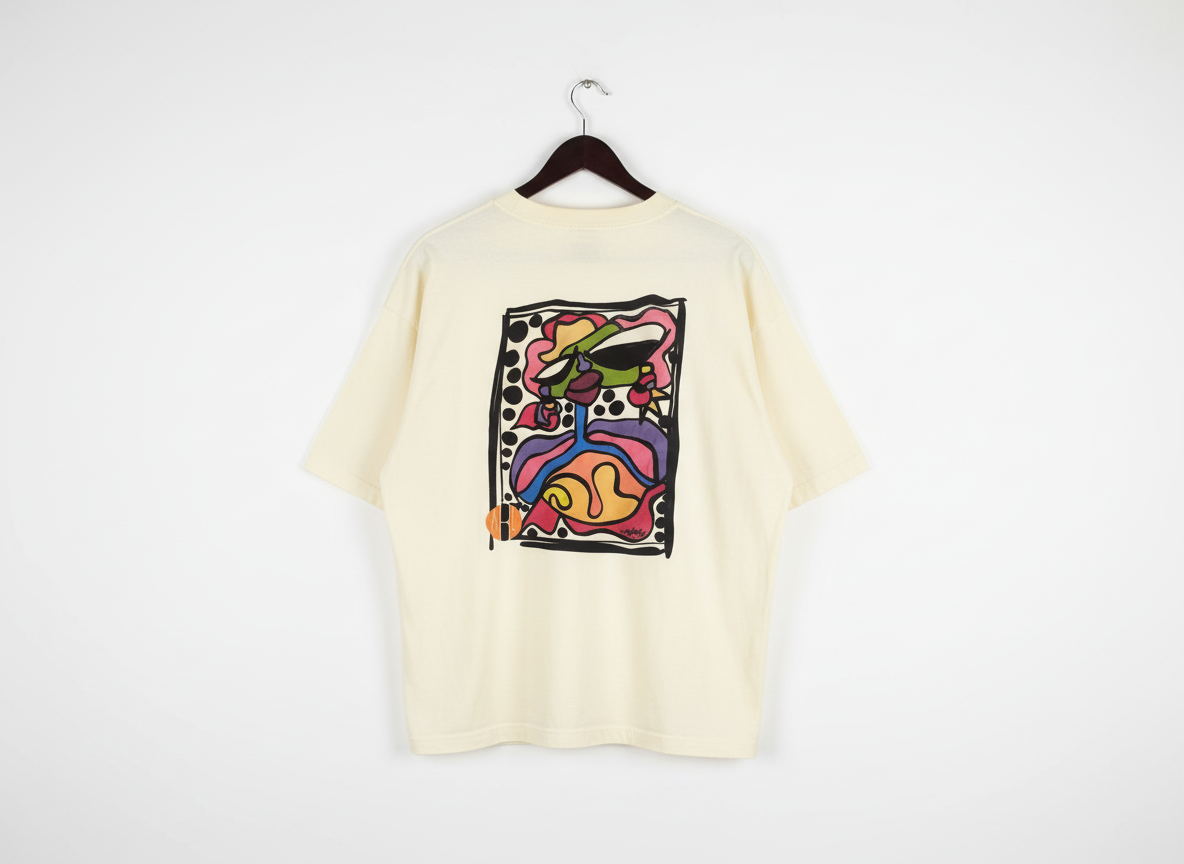 “Art Saved My Life” w/ Nuru Art  – Drop Shoulder Heavyweight Shirt (Tan/Cream)