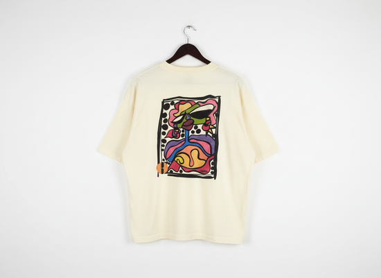 “Art Saved My Life” w/ Nuru Art  – Drop Shoulder Heavyweight Shirt (Tan/Cream)