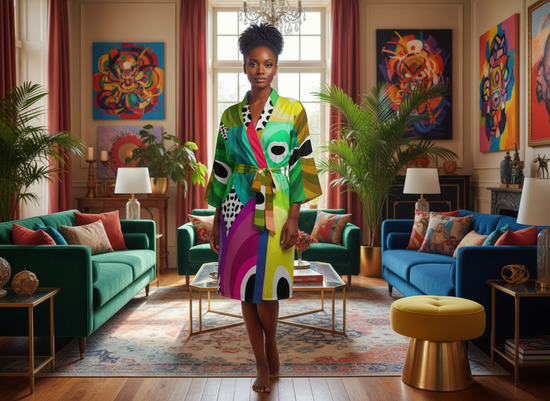 ABEILLE CREATIONS- Pendo Design- Women’s Satin-Feel Kimono Robe (Short)