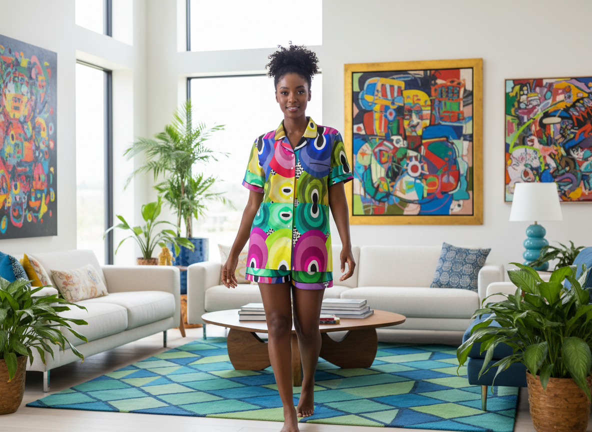 Pendo Design- Women’s Silky Shorts Pajama Set