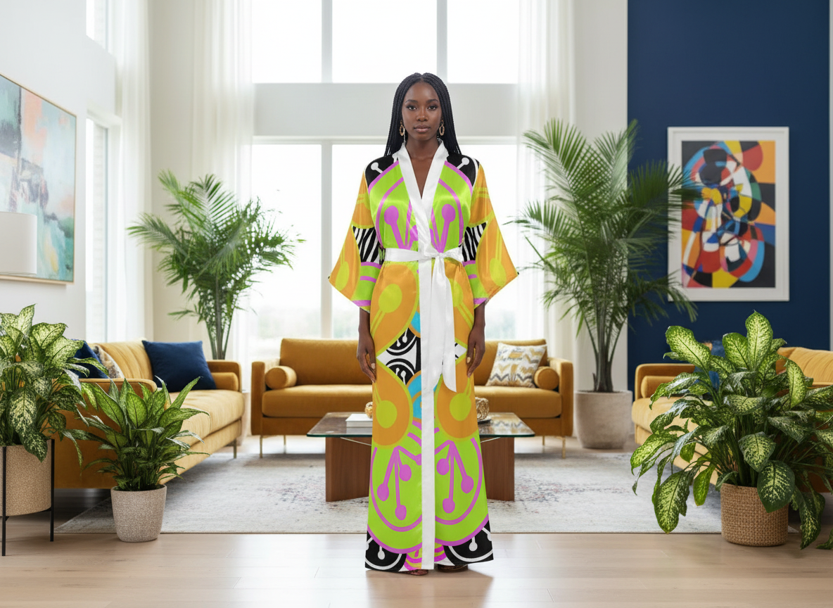 ABEILLE CREATIONS- Queen Yama- Long Kimono Robe