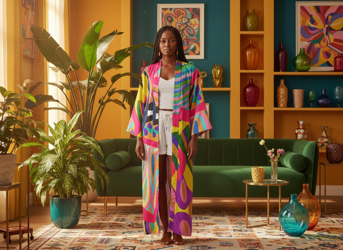 ABEILLE CREATIONS- Zanele Design – Women’s Kimono Robe