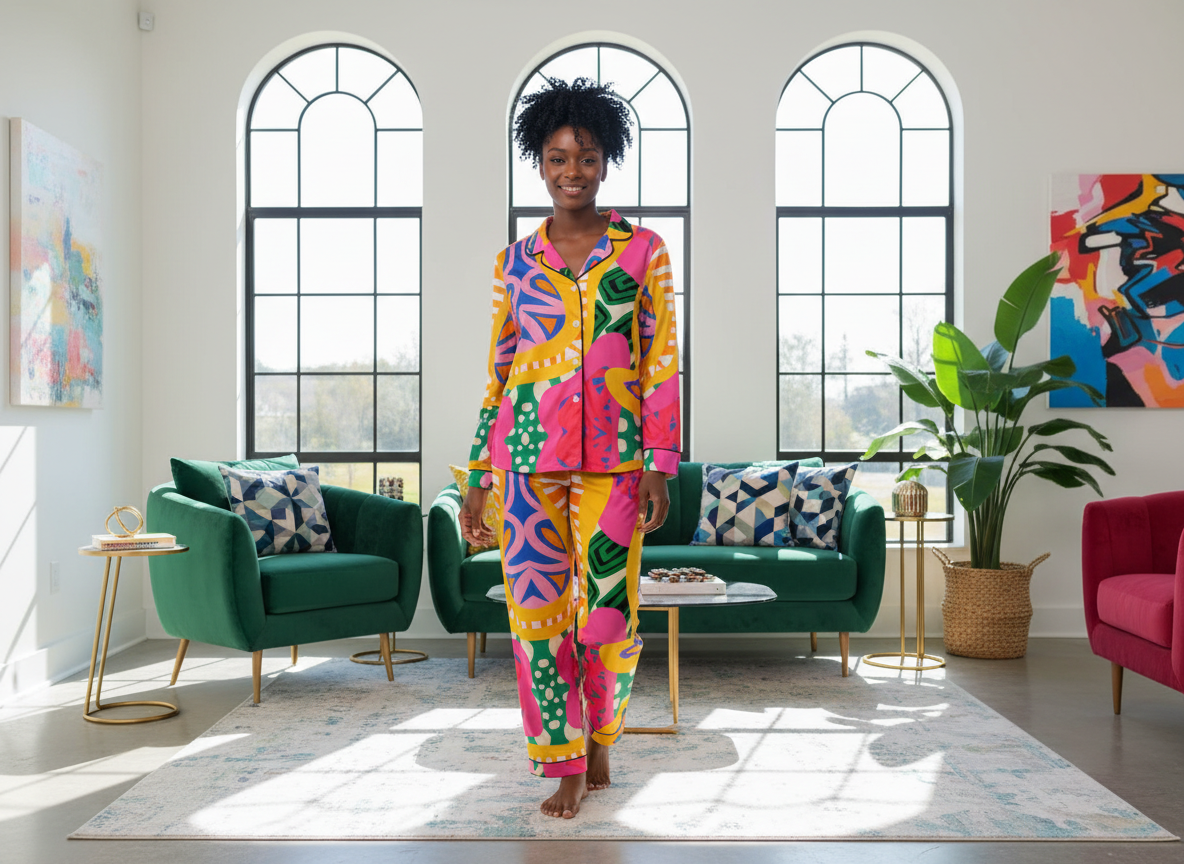 Zuri Design-Women's Silky Pajama Set