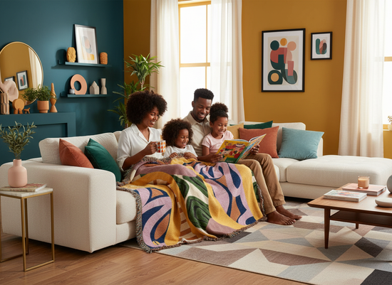 Abeille Creations - Zuri Design Woven Blanket