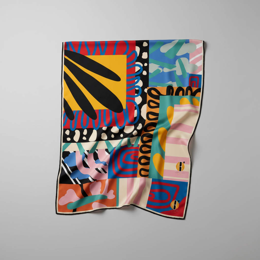 ABEILLE CREATIONS- Adinkra Design (Silky Scarf)