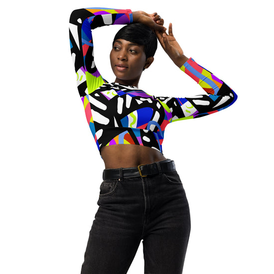 Load image into Gallery viewer, Overtown- long-sleeve crop top