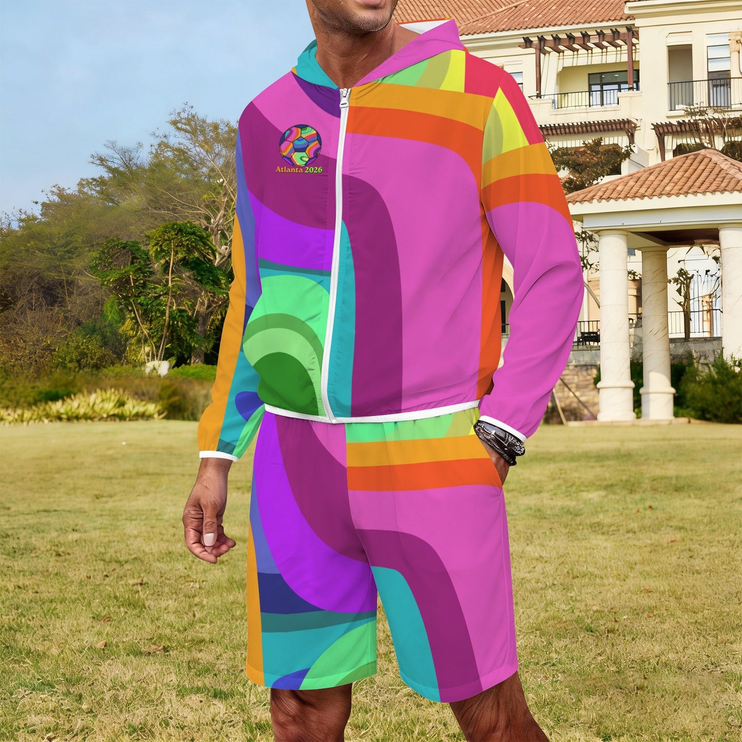 ATL Varsity Wave Men’s Lightweight Sun Hoodie & Shorts Set