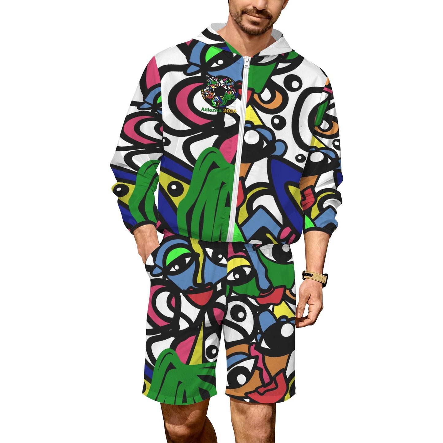 ATL Global Groove Men’s Lightweight Sun Hoodie & Shorts Set