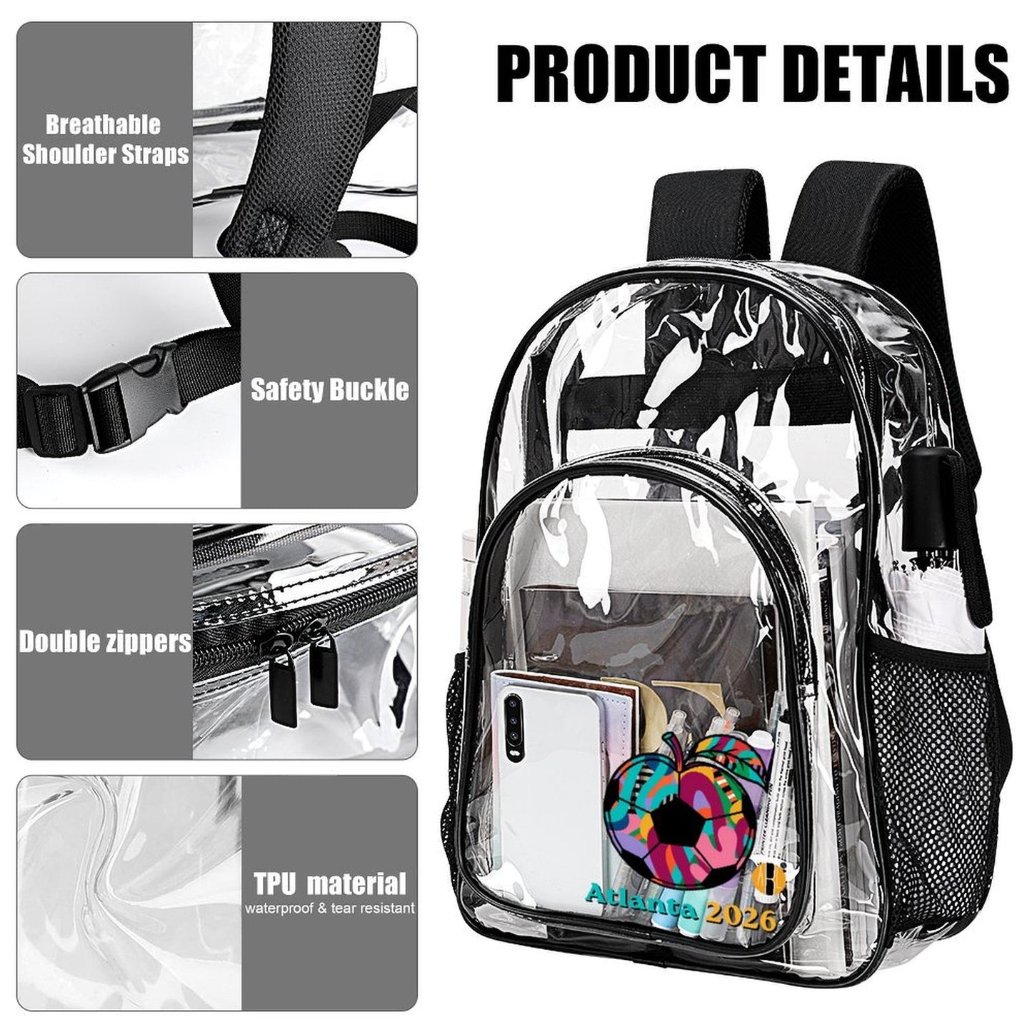 ATL Peachwave-  Clear Stadium Backpack