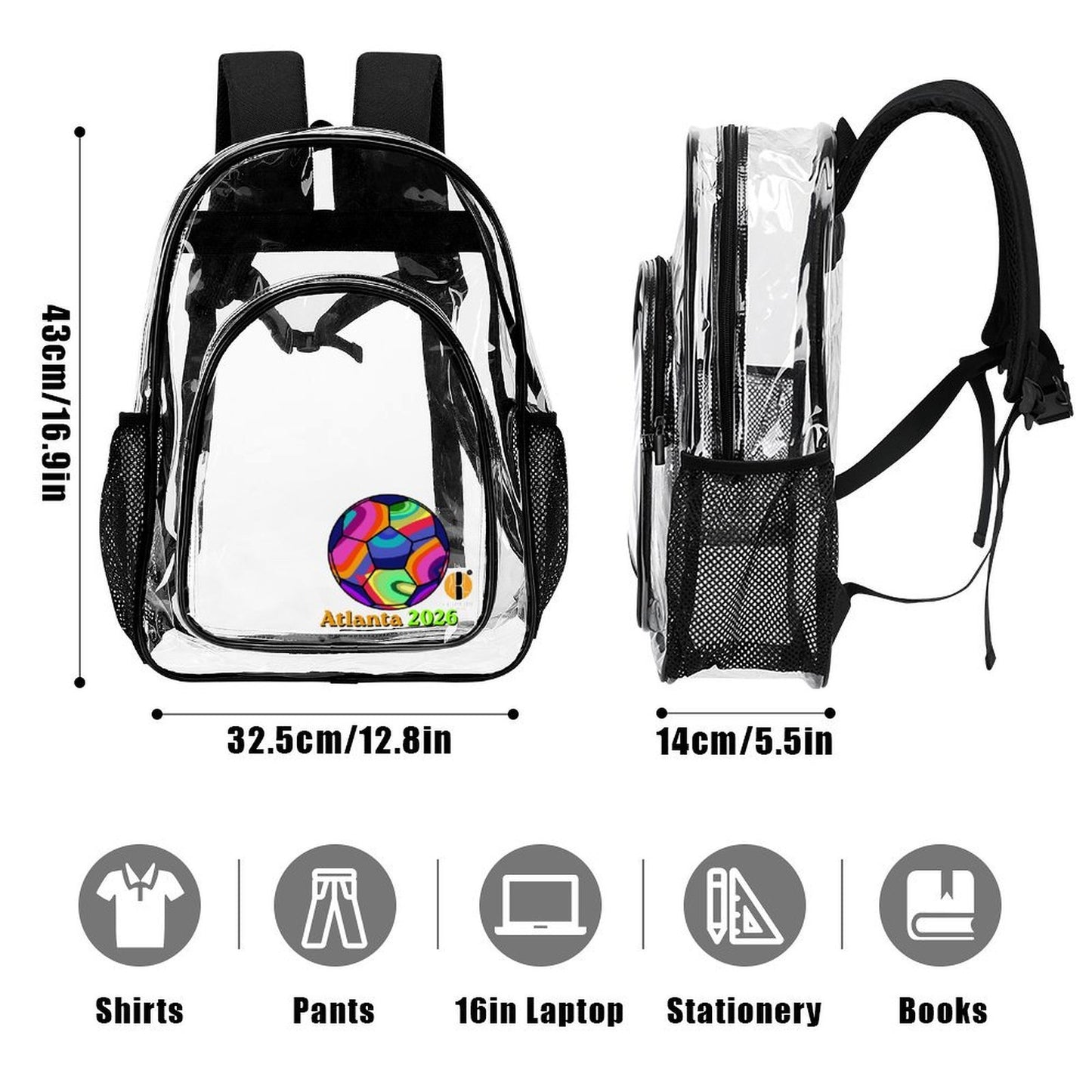 ATL Varsity Wave -Clear Stadium Backpack