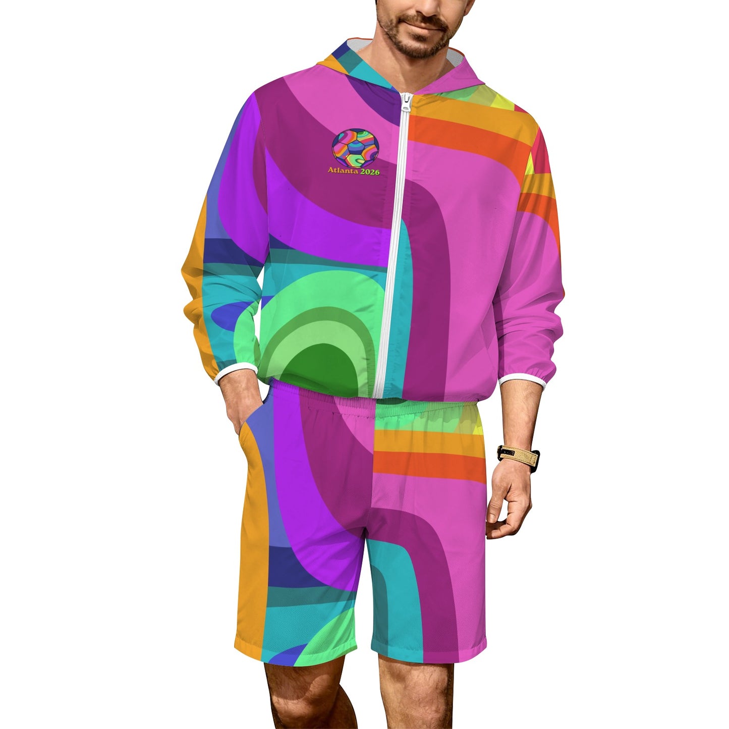 ATL Varsity Wave Men’s Lightweight Sun Hoodie & Shorts Set