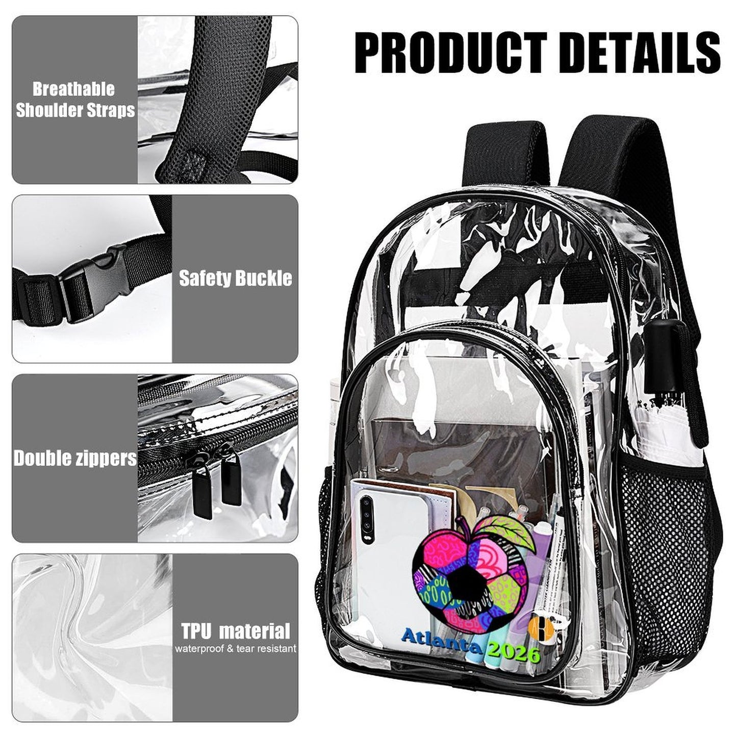 ATL Ponce Pop Clear -Stadium Backpack