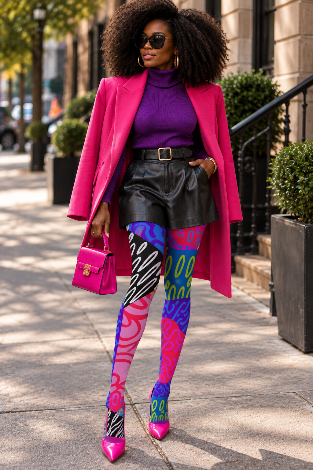 Ponce Pop Design- Women’s High-Stretch Art Tights