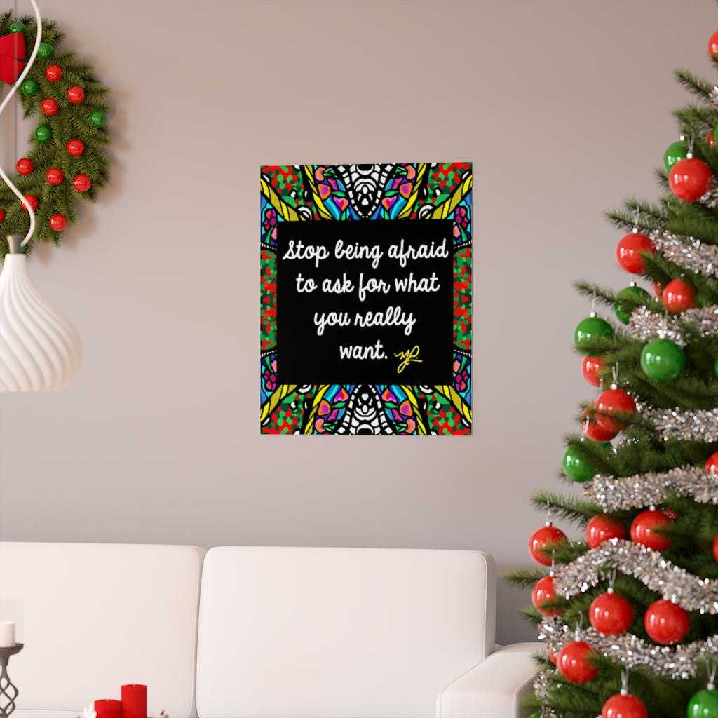 Load image into Gallery viewer, &amp;quot;Stop Being Afraid &amp;quot; (LGY) - Premium Matte Vertical Poster - MelissaAMitchell