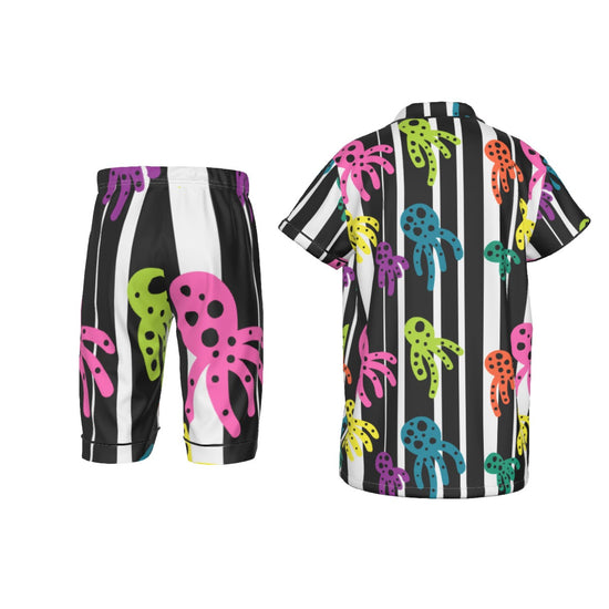 Octo Fun- Kid's Imitation Silk Short Pajamas