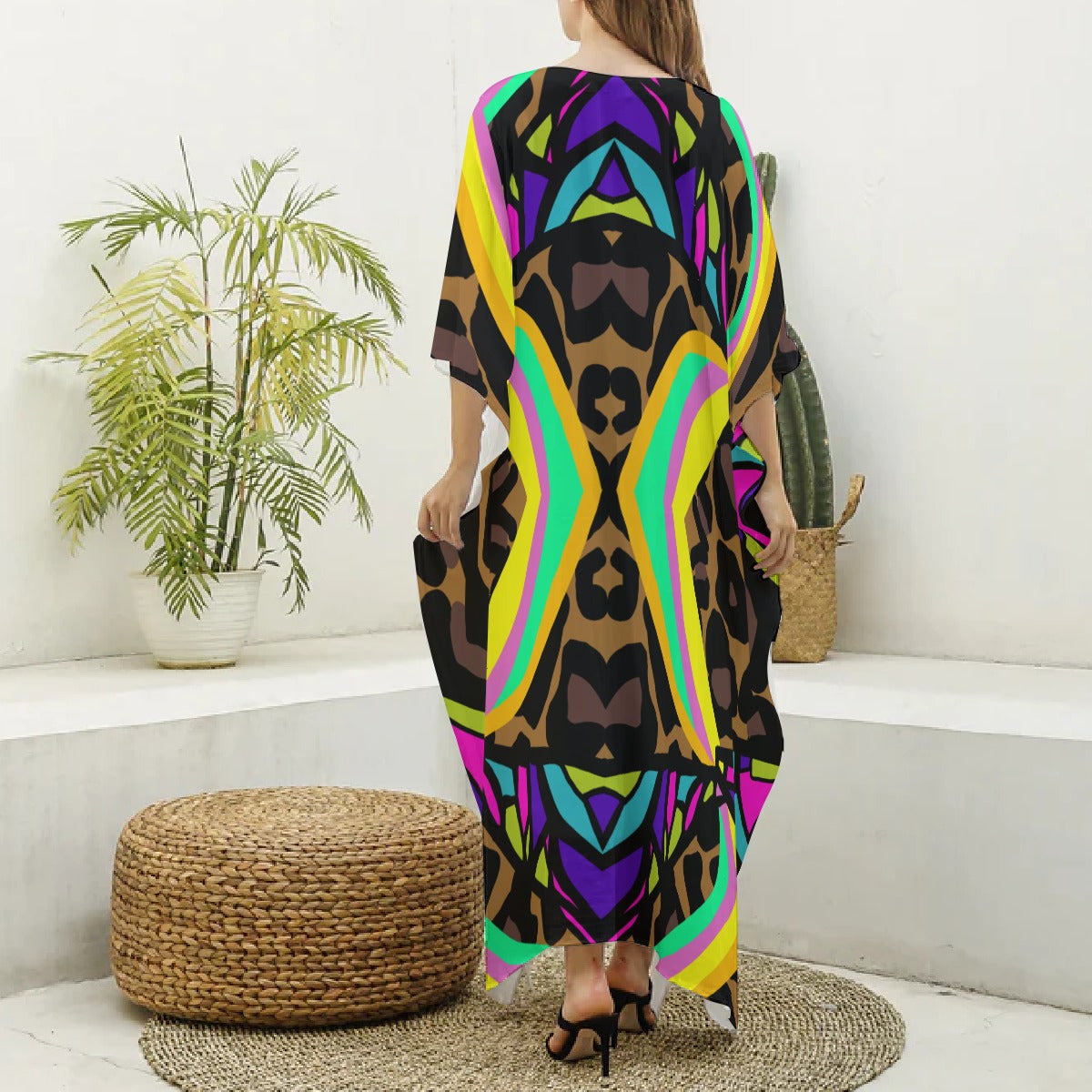 Load image into Gallery viewer, Wildfactor- (Faux Silk) V-neck Kaftan Robe