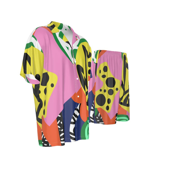 Load image into Gallery viewer, Miami Graffiti- UNISEX (FAUX) Silk Shirt Suit