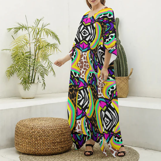 Load image into Gallery viewer, Wildfactor V.2- (Faux Silk) V-neck Kaftan Robe