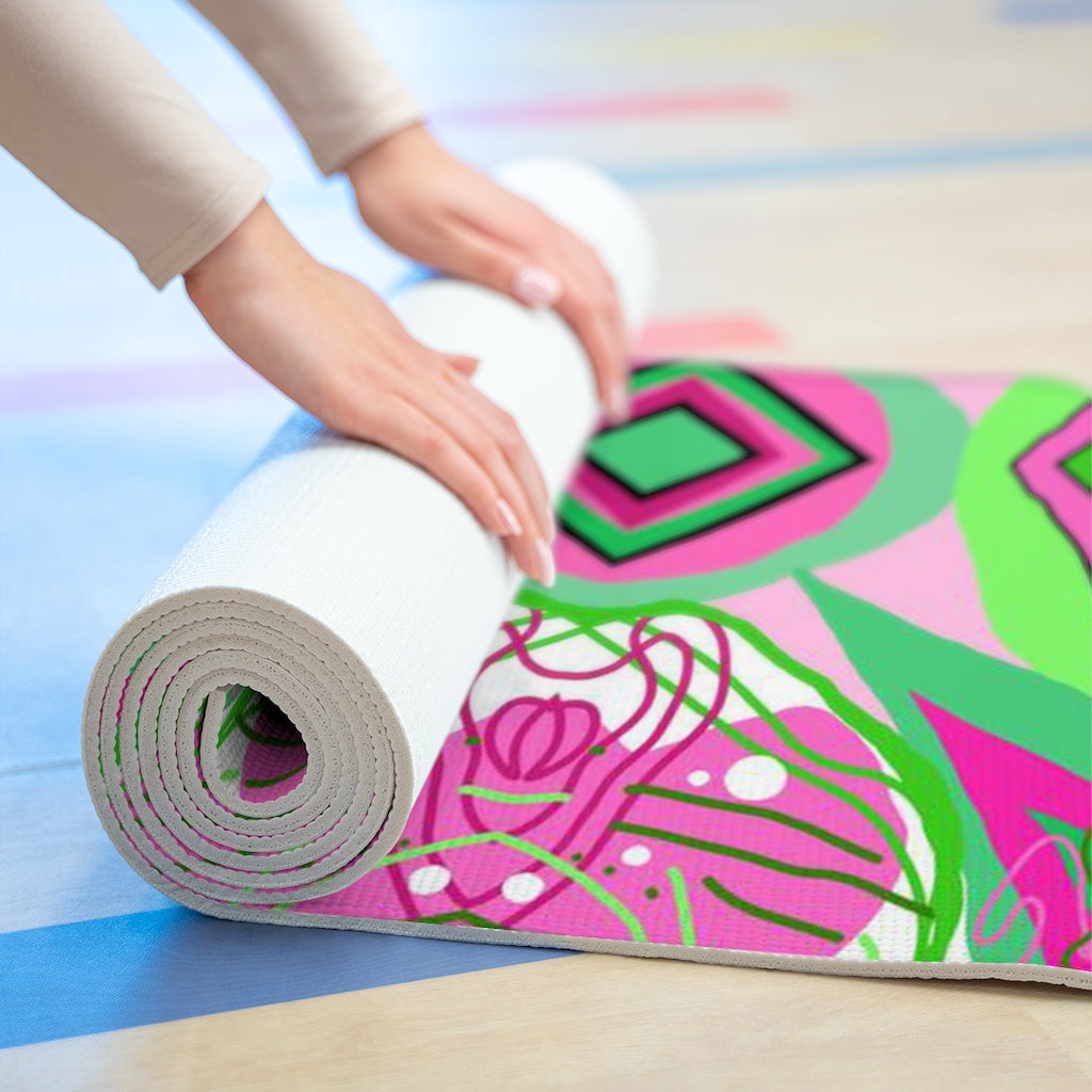 Load image into Gallery viewer, Pink Flow- Foam Yoga Mat
