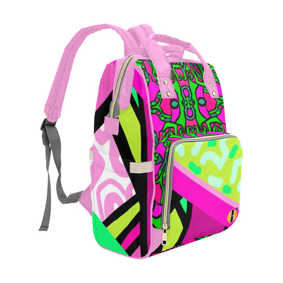 Load image into Gallery viewer, R-ALI (Pink Pow Wow) - Multi-Function Diaper Backpack (LIMITED TIME ONLY)