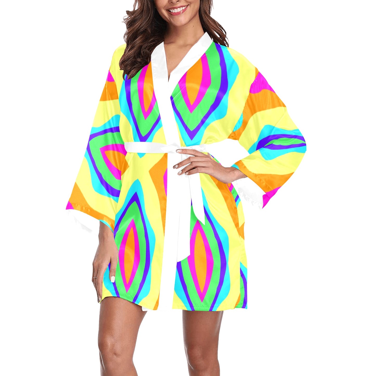 Load image into Gallery viewer, Bailey Design (WHITE) - Long Sleeve Kimono Robe