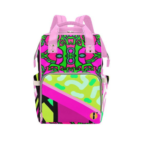 Load image into Gallery viewer, R-ALI (Pink Pow Wow) - Multi-Function Diaper Backpack (LIMITED TIME ONLY)