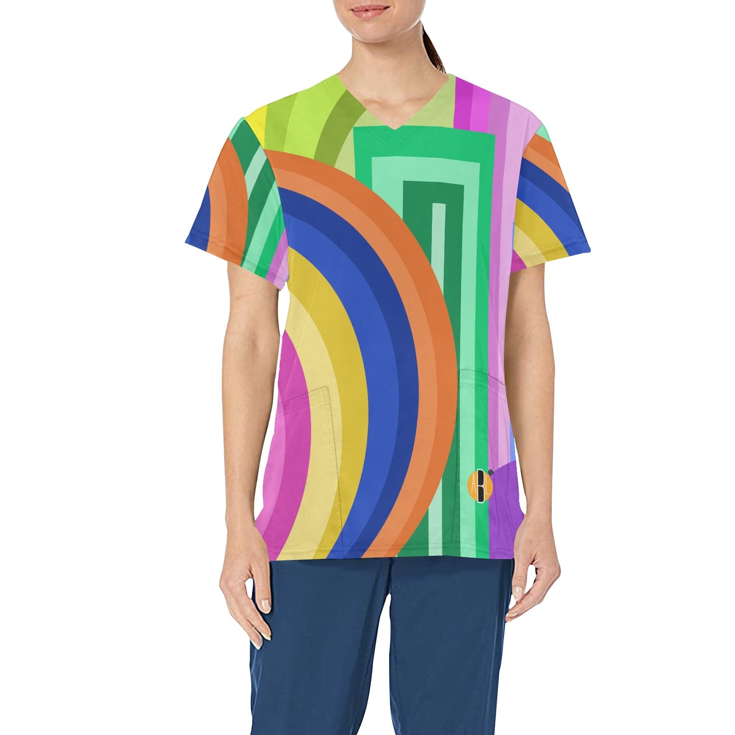Load image into Gallery viewer, Modern Shapes- ABL Scrub Top