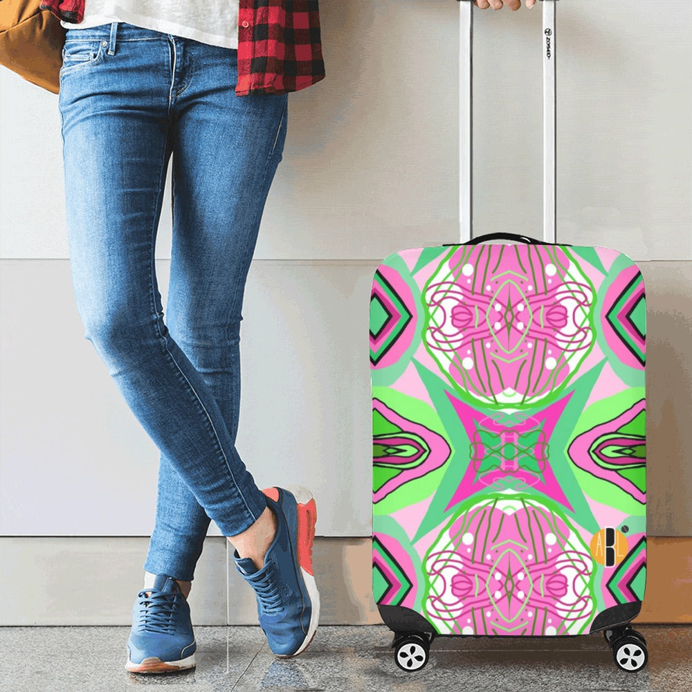 Pink Flow - smaller Luggage cover (Small 18"-21")