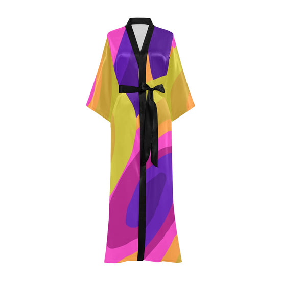 Akoma Wave- Long Kimono Robe