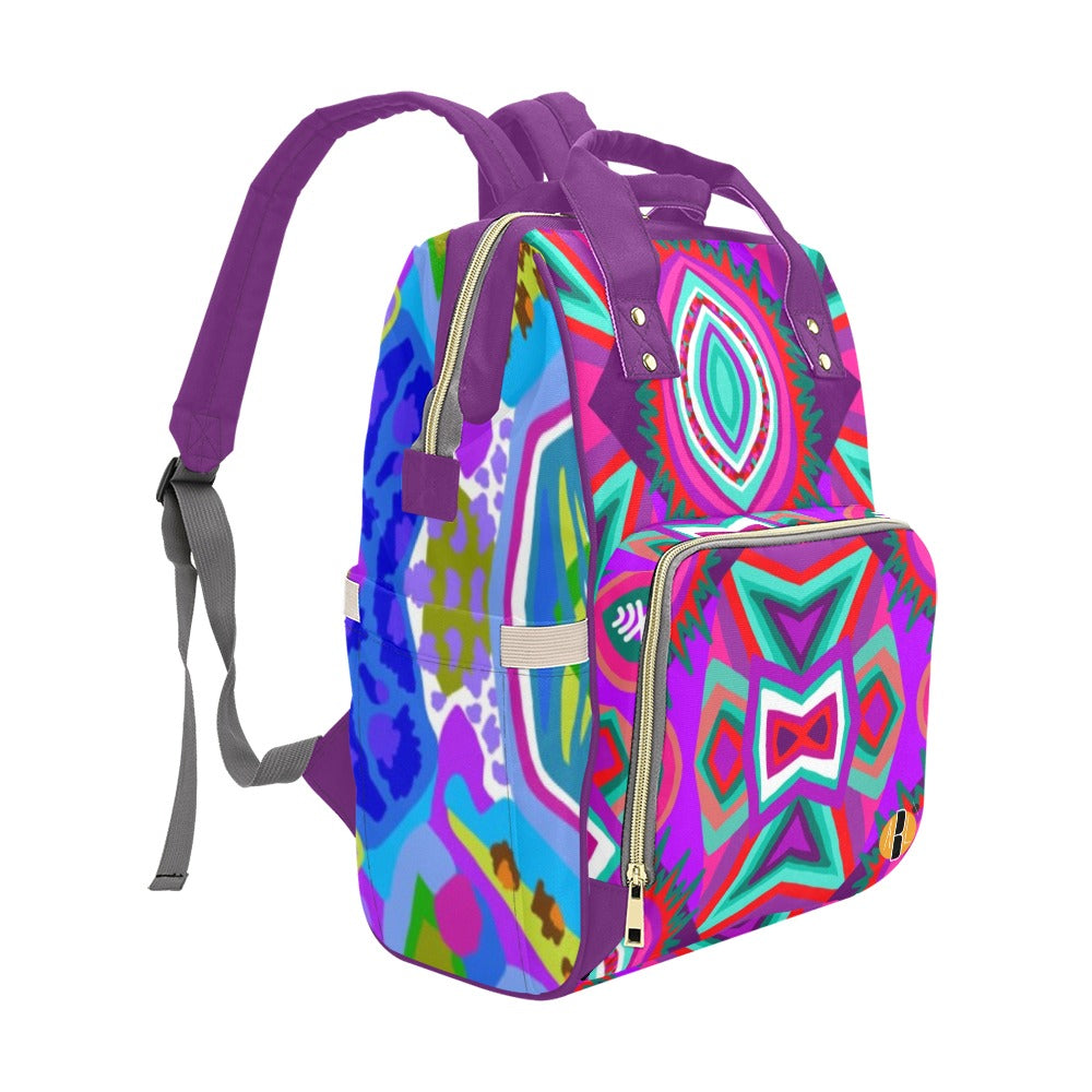 Purple Flourysh- Multi-Function Backpack