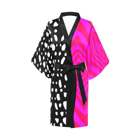 Pink Vibe Split Kimono Robe