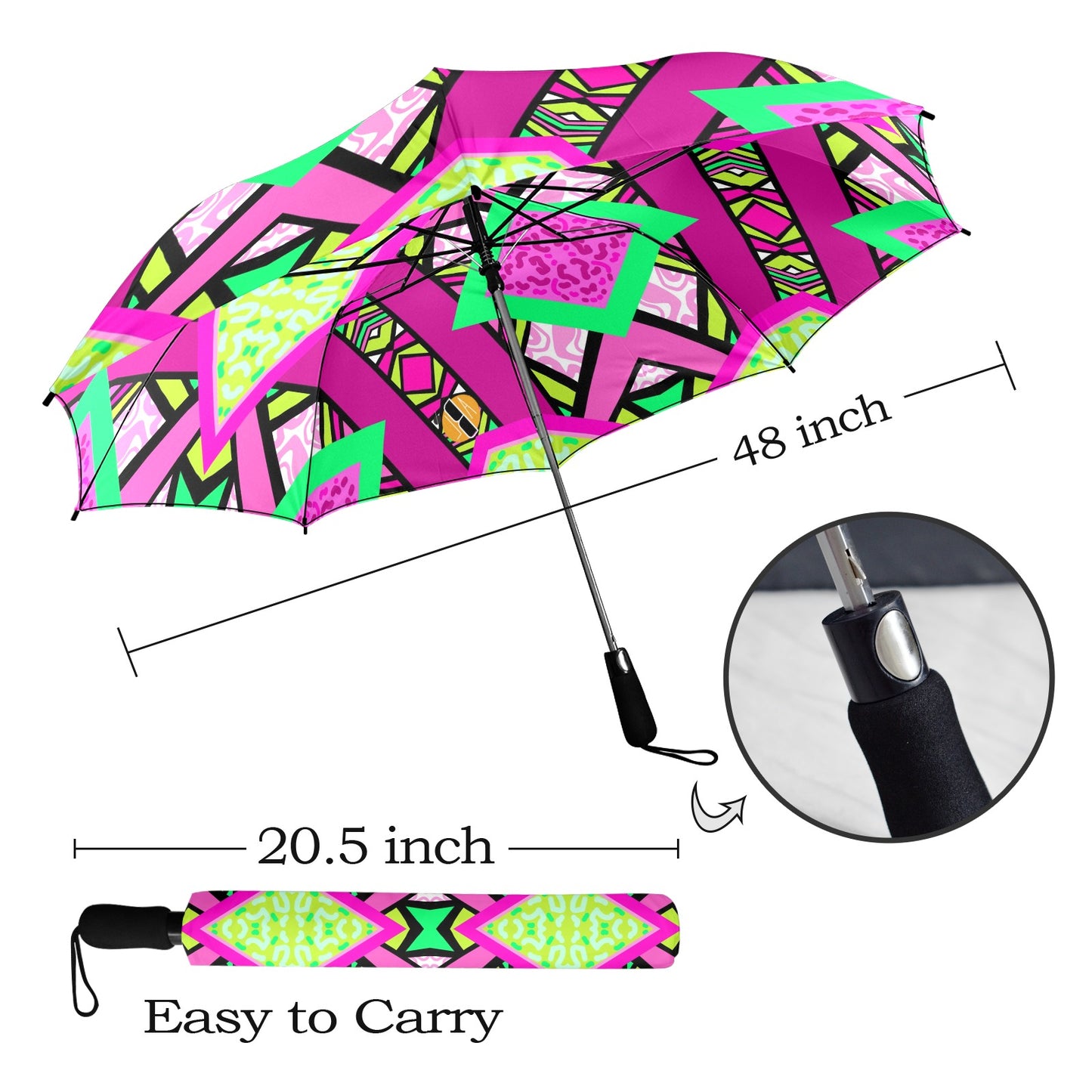 Pink Dream -  Semi-Automatic Foldable Umbrella