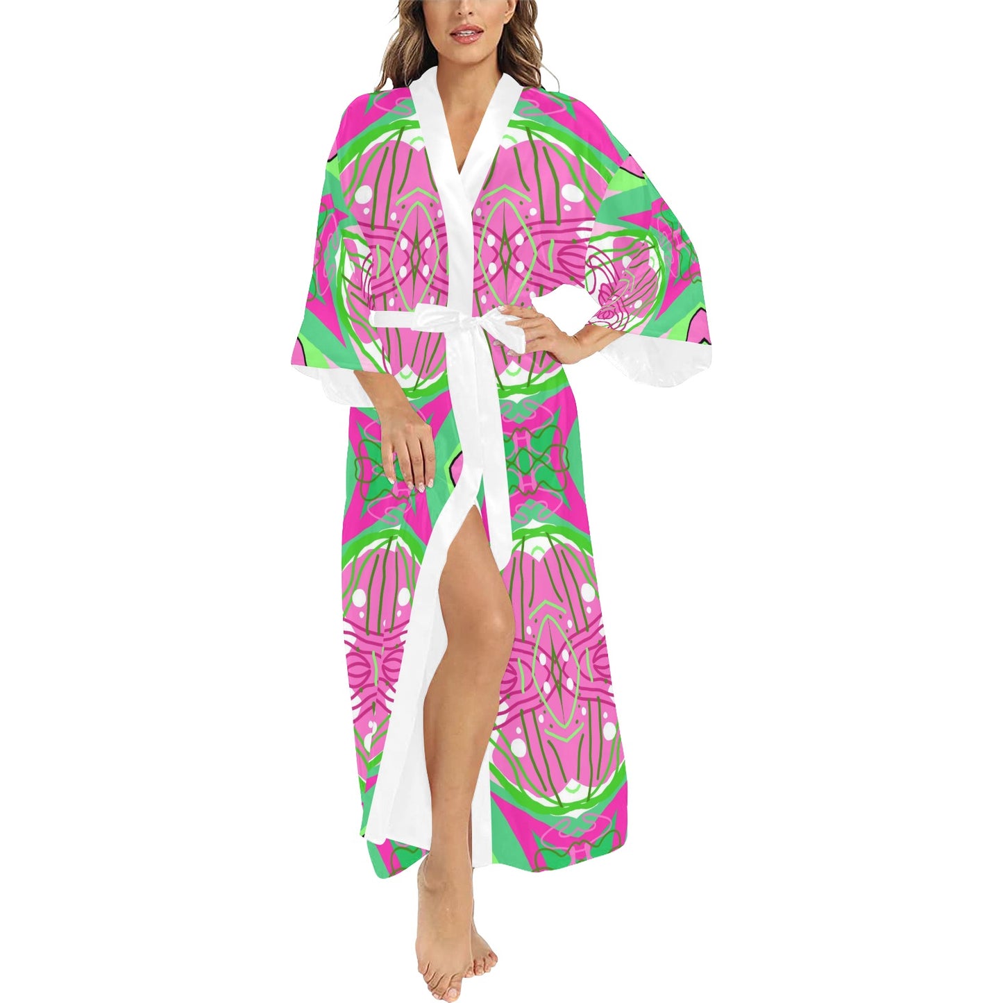 Pink Flow -Long Kimono Robe