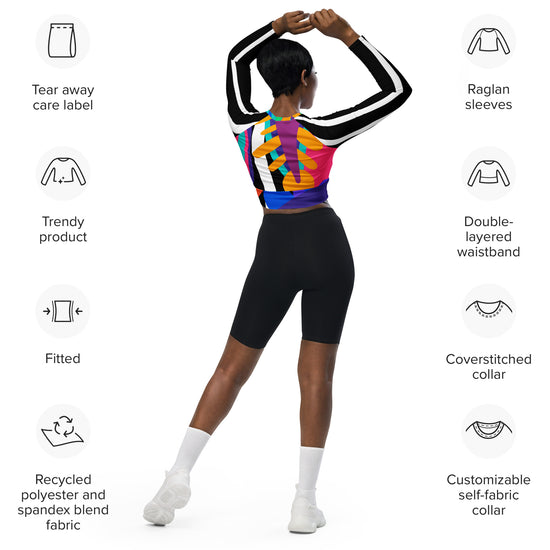 Load image into Gallery viewer, Circus Act- Long-Sleeve Crop Top