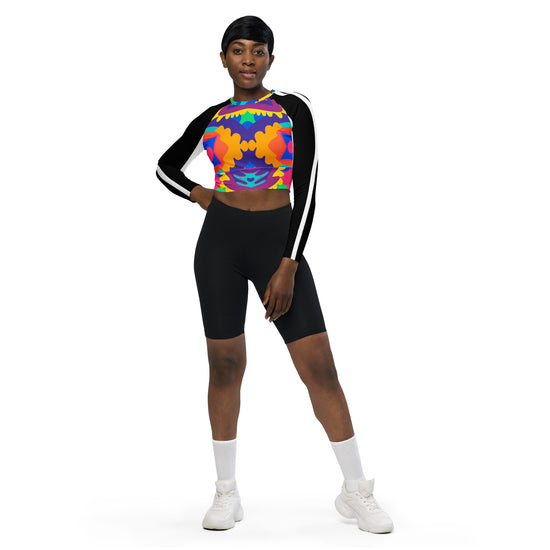 Load image into Gallery viewer, Circus Act- Long-Sleeve Crop Top