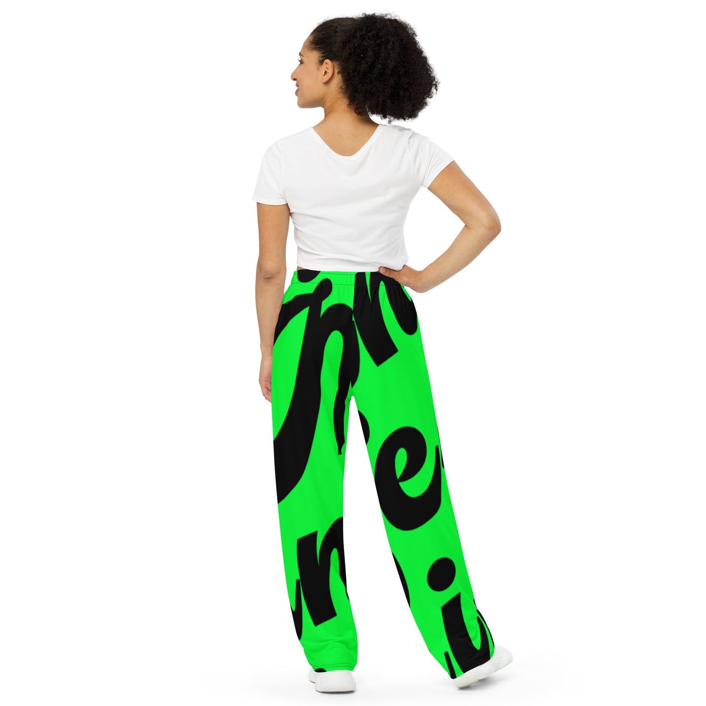 Manifested Glow ( Green ) unisex wide-leg pants