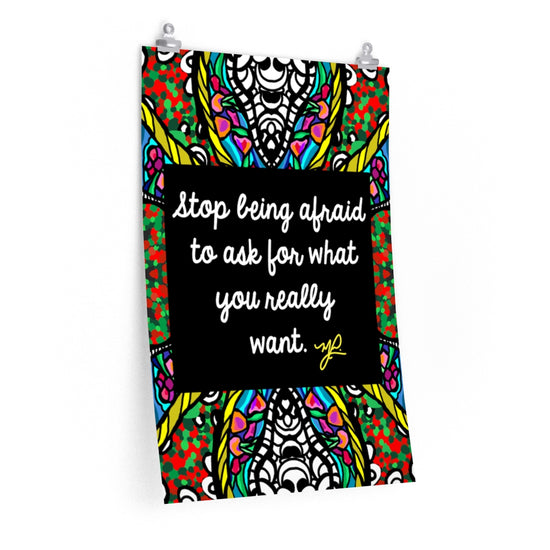 Load image into Gallery viewer, &amp;quot;Stop Being Afraid &amp;quot; (LGY) - Premium Matte Vertical Poster - MelissaAMitchell