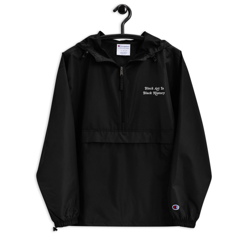 "Black Art is Black History" -Embroidered Champion Packable Jacket